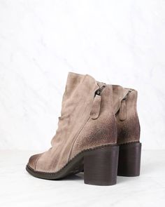 review   | Suede Booties For Workwear, Medium Width, Beige Western Style Mid-calf Boots With Round Toe, Beige Suede Mid-calf Boots With Round Toe, Suede Boots With 4-inch Heel And Medium Width, Slip-on Suede Booties Medium Width, Side Zipper, Leather Booties, Wedge Boot, Suede Leather