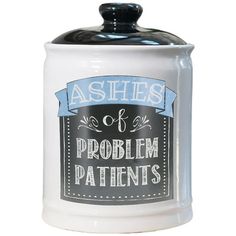 Cottage Creek Ashes of Problem Patients Piggy Bank makes the perfect gift for nurses & doctors! Unique storage container stands over 6 inches tall and easily holds candy, coins, cotton balls and small office supplies. Quality round, ceramic money jar ships in a designed gift box for easy gift giving. Nursing gifts, doctor gifts and more are made effortlessly easy with this Cottage Creek candy jar. Size: M.  Color: Multicolor. Gift Ideas For Doctors, Office Candy Jar, Jelly Bean Jar, Funny Piggy, Dentist Gifts, Doctor Birthday, Fun Office Decor, Makeup Jars, Nurse Birthday