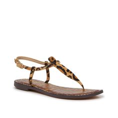 Sam Edelman-Gigi Sandal Unleash your wild style with the Gigi sandal from Sam Edelman. This classic summer staple is crafted with a leopard print detail for an eye-catching touch. Featuring an easily accessible buckle strap closure that makes it easy to add a fashionable flair to any look. Leopard Print Sandals For Beach In Spring, Leopard Print Sandals For Summer Vacation, Leopard Print Sandals With Buckle Closure, Leopard Print Leather Ankle Strap Sandals, Chic Leopard Print Sandals With Ankle Strap, Leather Sandals In Leopard Print For Summer, Leopard Print Leather Sandals For Summer, Black Leopard Print, Black Leopard