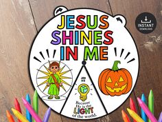 the jesus shines in me craft kit with colored crayons