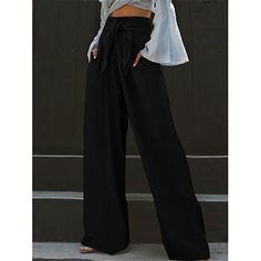 Season:Summer,Spring; Fabric:Polyester; Gender:Women's; Style:Casual,Streetwear; Elasticity:Micro-elastic; Occasion:Daily Wear,Vacation,Street; Fit Type:Regular Fit; Function:Breathability,Soft; Waistline:High Waist; Pattern:Plain; Design:Pocket,High Cut; Pants Type:Pants Trousers,Wide Leg; Front page:FF; Listing Date:04/12/2024; Production mode:External procurement; Hips:; Length:; Waist:; Pants Length:Long Linen Pants Style, Retro Trousers, Celana Fashion, Chino Pants Women, Casual Summer Pants, Womens Chinos, Cotton Linen Pants, Elegant Office, Mode Casual