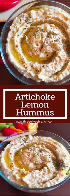 artichoke lemon hummus is an easy and delicious appetizer for any occasion