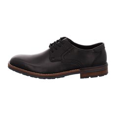 Rieker B1321 Men's Shoes, Black Rieker B1321 Men's Shoes - Black  Product Code:  B1321-00   Key Features:    Sleek lace-up shoe with a refined touch  Versatile and easy to combine with various outfits  Leather insole and leather/textile lining for comfort  Rieker Antistress system for all-day wear  Flexible rubber outsole for durability  Material: Smooth leather  Color: Black  Heel Height: 2cm  Heel Type: Block heel  Toe Shape: Round  Shoe Width: Regular  Removable Insole: No  Closure: Lace-up  Waterproof: No    Material & Care:    Upper Material: Genuine Leather  Inner Material: Synthetic  Insole: Synthetic  Outsole: Polyurethane (PU)  Shoe Lining: Unlined    Care Instructions:  Remove dust and dirt with a soft shoe brush or a lint-free, slightly damp cloth. Black Synthetic Oxfords With Textured Sole, Synthetic Low-top Leather Shoes For Business, Black Synthetic Lace-up Shoes With Cushioned Footbed, Classic Black Synthetic Lace-up Shoes, Black Dress Shoes With Stitched Sole For Business, Black Low-top Dress Shoes With Cushioned Footbed, Black Low-top Dress Shoes With Removable Insole, Black Plain Toe Lace-up Business Shoes, Black Leather Shoes With Textured Sole And Plain Toe