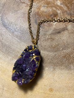 30" gold filled chain  Druzy amethyst Gold Amethyst Crystal Necklace With Natural Stones, Gold Amethyst Necklace With Adjustable Chain, Gold Amethyst Gemstone Crystal Necklace, Gold Amethyst Crystal Necklace For Healing, Gold Amethyst Necklace With Raw Stone, Gold Amethyst Necklace For Healing, Purple Amethyst Crystal Necklace With Adjustable Chain, Crystal Necklaces, Gold Filled Chain