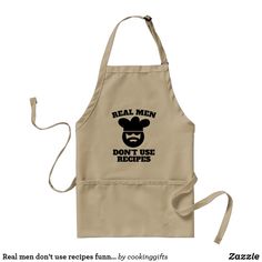 an apron with a cartoon bear on it's chest and hands in the air