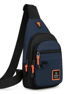 Bolso de pecho, nueva bolsa de hombro de moda, mochila al aire libre, bolsa de cintura para ciclismo, bolsa cruzada deportiva y de ocio para hombres con agujero para auriculares, multifuncional con correa ajustable, esencial para viajes, vacaciones, excursiones al aire libre, comunicación diaria, bolsa informal y profesional de nylon con gráficos de letras, en negro a dos tonos, ideal para la universidad, día de los padres, regalos para el verano y estudiantes universitarios, para libros, para Anti-theft Crossbody Shoulder Bag For Outdoor Activities, Anti-theft Crossbody Shoulder Bag For Outdoor, Blue Crossbody Chest Bag For Outdoor, Blue Large Capacity Chest Bag For Outdoor Activities, Functional Outdoor Backpack With Mobile Phone Bag, Anti-theft Shoulder Chest Bag For Outdoor Activities, Multifunctional Chest Bag With Adjustable Strap, Multifunctional Chest Bag For Outdoor With Mobile Phone Pocket, Blue Shoulder Chest Bag For Outdoor Activities