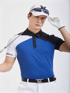 Composition : See detailed pageColor : blueCountry of Origin : Republic of Korea Blue Short Sleeve Golf T-shirt, Navy Fitted Short Sleeve T-shirt, Fitted Light Blue Short Sleeve Polo Shirt, Blue Polo Collar Top For Golf, Blue Cotton T-shirt For Golf, Blue Polo Collar Shirt For Sports, Blue Cotton Golf Shirt, Blue Cotton Golf T-shirt, Casual Blue T-shirt For Golf