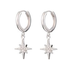 These star earrings will add a touch of glamour and sparkle to any outfit. Starburst hoop earrings are perfect party wear and you can choose from silver or gold. An easy win on the style front - these star earrings are an instant modern classic. Stylish design with added sparkle, a contemporary jewellery classic - huggie hoop earrings are a wonderful way to add movement to an up-do for evening, or a fresh finish to a daytime look. Comfortable and easy to wear, open the hoop and slide down from the narrow part of the ear to the fleshier lobe, slip through the piercing and click closed. We use only exceptionally high quality sterling silver, 18 carat gold and nano crystals in our designs. These starburst hoop earrings would be perfect for the party season, a great gift, or a special gift jus Cubic Zirconia Hoop Earrings, Gold Starburst, Ear Parts, Starburst Earrings, Party Kleidung, Matching Jewelry, Sterling Silver Hoop Earrings, Recycled Silver, Huggie Hoop Earrings