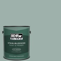 the behr ultra stain - blocking paint and primer is available in two different colors