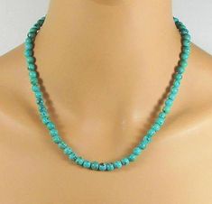 Genuine Turquoise Necklace, Extender Chain upon request - leave note at check-out. Sterling Silver or 14Kt Gold Filled Clasp for Women or Men Men's Necklace Genuine Natural high-grade Imported 6mm to 7mm Blue Green Turquoise Beads Beaded Necklace Handmade, Turquoise Shade and Matrix may vary slightly with each necklace. Mental Healing. Turquoise is a stone of communication. New Age healers recommend it for people who have a fear of public speaking. To see more genuine turquoise necklaces go here Genuine Turquoise Jewelry, Fear Of Public Speaking, Turquoise Necklaces, Mental Healing, Turquoise Beaded Necklace, Blue Green Turquoise, Blue Stone Necklace, Turquoise Statement Necklace, Necklace Extender