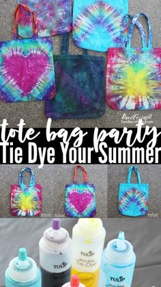 tie - dye bags are the perfect summer accessory for kids to use in their crafts