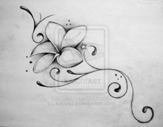 an artistic flower tattoo design on the back of a woman's shoulder