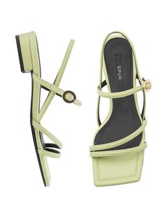 Editor's NotesSimple yet modern shoes that go with everything- Sleek strap point sandal- Modern chic square toe point detail - Soft and durable leather texture- Set on flat heels and cushioned sole is comfortable for long- Daily point itemMeasurements(in.)- Size KR 225mm - KR 255mm (US 5.5 - US 8.5) - Heel height 1.2in.Composition & Care- Synthetic leather- Avoid humid and heat- Professional leather careDesigner- by SPUR Modern Shoes, Leather Texture, Modern Chic, Heel Height, Sandals, Leather, Color