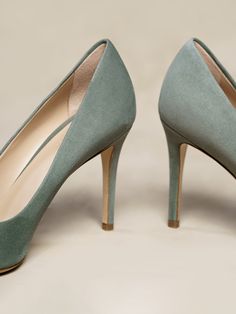 We worked with heels-master Pasquale to engineer a pump that surpasses all luxury standards—from a zero-seam upper to the slight lift at the tip of the toe, no detail is overlooked. The Esatto 90mm Women's Pumps, Size 37 in Sage Women's Pumps, Patent Leather, Pumps, Heels, Leather