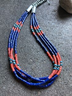 Southwestern Multi-strand Polished Bead Necklaces, Multi Strand Necklace, American Jewelry, Native American Jewelry, Strand Necklace, Multi Strand, Bead Necklace, Sterling Silber, Native American