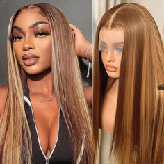 13x6 hd lace frontal human hair wig for women choice 100% brazilian Highlight colored bone straight 27 Honey Blonde, Straight Lace Front Wig, Wig Material, Ombre Lace Front, Natural Fashion, Ombre Highlights, Human Hair Wigs Blonde, Ombre Lace, Cheap Wigs