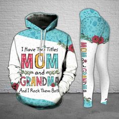 Two Titles Mom And Grandma All Over Print Leggings Hoodie Set Outfit For Women   Hts1116 Easy 30 day return policy Grandma Hoodie, Grandmas Mothers Day Gifts, Leggings Hoodie, Hoodie Set, Mom And Grandma, Set Outfit, Printed Leggings, School Work