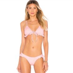 Kendall + Kylie Ruffled Trim Cheeky Bikini Bottoms In Baby Baby Pink With Travel Bag Nwt - Ruffle Trim - Size Small - Travel Bag Included Brand New From A Smoke & Pet Free Home All Tags And Sanitary Liner Still Attached, Never Worn Fabric: Self: 50% Nylon, 34% Poly, 16% Elastane, Lining: 100% Poly Hand Wash Cold Kylie Swim, Kylie Collection, Pink Swimsuit, Kendall Kylie, Kendall + Kylie, Swimsuit Cover Ups, Baby Baby, Feminine Style, Baby Pink