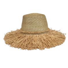 Description Nonchalant and super-cool, this wheat straw hat combines a modern silhouette with a frisson of the exotic. A skirting of fringed raffia graces the brim to create a fun and flirty look that will immediately transport you to your dream destination. Details Rafia, Rayon + Metal Do's + Don'ts Spot clean. Spring Flat Brim Hat With Fringe, Spring Brimmed Hat With Fringe, Brimmed Summer Hat With Fringe, Summer Flat Brim Hat With Fringe, Summer Hat With Fringe And Curved Brim, Spring Sun Hat With Fringe And Curved Brim, Beach Hats With Fringe And Flat Brim, Fringed Fedora Sun Hat For Spring, Vacation Sun Hat With Fringe And Curved Brim