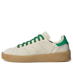 adidas Originals Stan Smith Crepe Low Shoes 'Off White Green' ID7710 Adidas Platform Sneakers With Round Toe For Streetwear, Adidas Platform Sneakers With Gum Sole For Streetwear, Adidas Casual Platform Sneakers With Gum Sole, Adidas Casual Platform Sneakers With Contrast Sole, Adidas Gum Sole Platform Sneakers For Streetwear, Adidas Casual Platform Sneakers With Laces, Adidas Platform Sneakers For Streetwear, Sporty Adidas Platform Sneakers With Round Toe, Adidas Platform Sneakers With White Sole And Round Toe