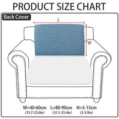 the back cover is shown with measurements for this couch and loveseat in blue