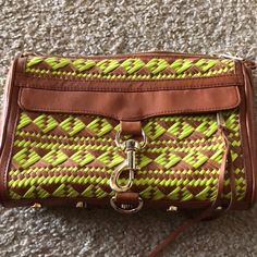 Taupe Leather N Neon Pvc Crossbody Bag. Used Twice. Woven Pattern Taupe Leather, Woven Pattern, Rebecca Minkoff Mac, Rebecca Minkoff, Crossbody Bags, Crossbody Bag, Bag Lady, Mac, Neon