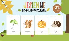 three pictures of animals with umbrellas in front of trees and the words jesieinene