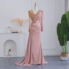 Elegant Sage Green Mermaid Arabic Evening Dress: Long Sleeve Luxury Dubai Formal Gown for Women's Wedding Party Elegant Pink Gown For Banquet, Pink Elegant Mermaid Dress For Prom Season, Elegant Pink Mermaid Dress For Prom Season, Elegant Pink Mermaid Dress For Prom, Formal Pink Floor-length Mermaid Dress, Pink Floor-length Mermaid Dress For Formal Occasion, Elegant Long Sleeve Pink Mermaid Dress, Pink Floor-length Mermaid Dress For Formal Events, Pink Long Sleeve Elegant Mermaid Dress