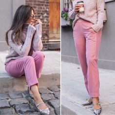 Absolutely Gorgeous Velvet Color. Approximately 24 To 25 Inches Long. Pink Corduroy Pants, Cold Time, Velvet Pink, Time Clothes, Pink Corduroy, Velvet Color, Pink Pants, Corduroy Pants, Pull On Pants