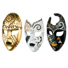 "Buy the Design Toscano Petite Mardi Gras Carnivale Wall Mask Set at Michaels. With all the festivity of a masquerade party, this trio of decorative art masks add a dramatic splash of New Orleans spice to any décor. Enjoy the glitz and glam of Mardi Gras year-round! With all the festivity of a masquerade party, this trio of decorative art masks add a dramatic splash of New Orleans spice to any décor. Cast in quality designer resin and hand painted in bold gold, pure white and electric ebony, eac Garden Animal Statues, Art Masks, Mask Collection, Garden Gnomes Statue, Mask Wall, Gnome Statues, Wall Mask, Mardi Gras Mask, Antique Stone