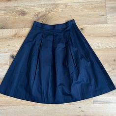 New With Tags Loft Navy A Line Skirt Size 2 Blue Full Pleated Skirt For Work, Blue Full Skirt Pleated For Work, Chic Blue Pleated Skirt For Formal Occasions, Classic Blue Pleated Skirt For Spring, Navy Flared Skirt For Spring, Spring Navy Pleated Bottoms, Navy Pleated Bottoms For Spring, Navy Lined Skirt For Spring, Navy Skirt For Spring