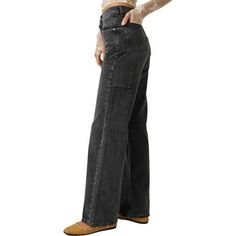 The high-rise waist with wide leg comes back to take center stage as the Free People Tinsley Baggy High Rise Pant. Strong cotton fibers feel soft against our skin, while the slouchy leg fit gives us full movement freedom. Leaving stretch out of the equation, this pant is built to last like they used to. Fall High-waisted Flare Jeans With Pockets, Chic Full-length Bottoms With Hip Pockets, Baggy Mid-rise Wide Leg Pants For Fall, Baggy High-waist Flare Jeans For Fall, High Waist Baggy Flare Jeans For Fall, Fall High Waist Baggy Flare Jeans, Chic Oversized Straight Leg Bottoms, Chic Baggy Wide-leg Flare Jeans, Straight Leg Loose Fit Flare Jeans With Pockets