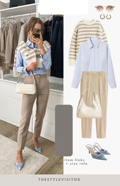 Beige Slacks Outfit Women, Slacks Outfit, Simple Work Outfits, Beige Outfit, Paris Mode, Beige Pants, Classy Work Outfits, Stylish Work Outfits