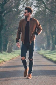 Fashion Guys, Mens Fashion Fall, Cat Eyes, Mens Winter Fashion, Brown Jacket, Mens Fashion Trends