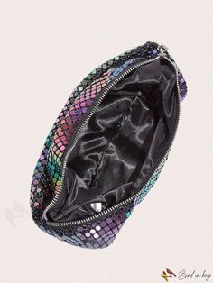 BirdinBag - Colorblock Sequin Medium Hobo Bag with Zipper Closure