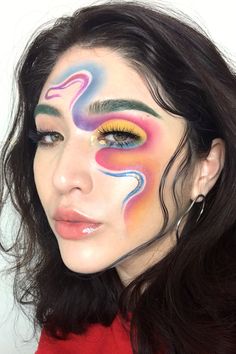 24 Creative Makeup Looks That Are Totally Worth a Selfie #women #makeup #art #artist #abstract #pictures #easy #ideas #inspiration #life #girls #instagram #creative Face Art Makeup, Cool Makeup Looks, Creative Eye Makeup, Crazy Makeup, Creative Makeup Looks, Kesha, Make Up Looks, Fantasy Makeup