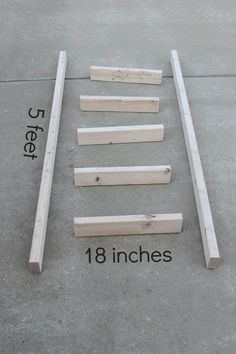 several pieces of wood laid out on the ground