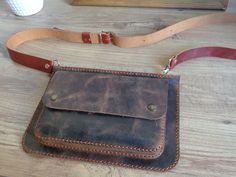 Handmade Rectangular Belt Bag, Handmade Rectangular Belt Bag As Gift, Handmade Rectangular Belt Bag Gift, Brown Rectangular Belt Bag For Gift, Handmade Rectangular Belt Bag For Travel, Leather Pattern Diy, Bag Template, Woman Bag, Wristlet Bag