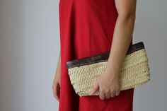 Straw Clutch with red and blue leather: - magnetic closure - lining inside Straw Clutch with brown leather: - zip closure - lining inside Size approx: 31 x 15 cm 12.2 x 5.9 inches Summer Woven Straw Pouch Bag, Summer Beach Straw Clutch Bag, Straw Travel Clutch Bag, Straw Clutch Bag For Beach, Straw Clutch Bag For Travel, Straw Clutch Bag For Vacation, Straw Clutch Bag For Summer, Summer Straw Clutch Bag For Daily Use, Handwoven Clutch Straw Bag For Vacation