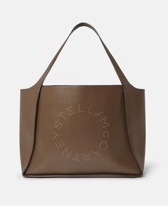 Logo Large Tote Bag-Brown-large Luxury Logo Tote Shoulder Bag, Designer Tote Bag With Logo, Designer Shoulder Bag With Logo For Shopping, Logo Pouch Shoulder Bag For Shopping, Designer Hobo Bag With Removable Pouch, Daily Use Logo Pouch Bag, Designer Large Capacity Hobo Tote Bag, Logo Satchel Shoulder Bag For Shopping, Designer Everyday Bags With Logo