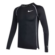 Nike Pro Dri-fit Athleisure Casual Sports Round Neck Long Sleeves Black DD1991-011 (Men's) Nike Dri-fit Activewear For Sports Events, Dri-fit Athleisure Activewear, Athleisure Activewear For Sports Events With Moisture-wicking, Athleisure Moisture-wicking Activewear For Sports Events, Moisture-wicking Athleisure For Sports Events, Sporty Dri-fit Activewear For Gym, Technical Moisture-wicking Activewear For Sports Events, Moisture-wicking Sportswear For Sports Events, Nike Functional Activewear For Streetwear