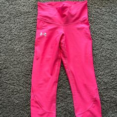 Nwot. Size S. Hot Pink. Crop Style Bought At Running Expo, Never Worn. Under Armour Pink Workout Bottoms, Pink Under Armour Workout Bottoms, Crop Style, Crop Leggings, Under Armour Pants, Cropped Style, Cropped Leggings, Pant Jumpsuit, Under Armour