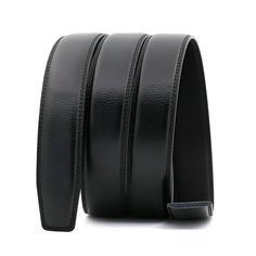 Add a touch of refinement to your style with this high-quality leather belt strap. Its sleek and elegant design, featuring a beveled end, will catch the eye of connoisseurs. Easy to pair with various buckles, it's the perfect choice to elevate a dressed-up outfit. A perfect blend of functionality and timeless aesthetics. Luxury Formal Belt Buckles With Belt Included, Luxury Removable Belt For Business, Luxury Formal Belts And Suspenders With Removable Belt, Elegant Leather Belts And Suspenders, Elegant Leather Belts For Office, Luxury Adjustable Belt For Business, Classic Black Belt With Leather Strap, Luxury Adjustable Leather Belt Buckles, Luxury Leather Belts And Suspenders For Formal Occasions