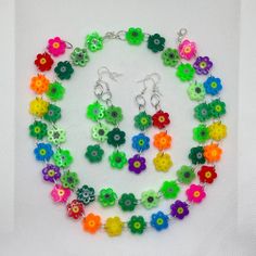 Elastic Jewelry, Kandi Necklace, Floral Choker, Earrings Matching, Uv Reactive, Festival Accessories, Big Gifts, Earrings 3, Good Stretches