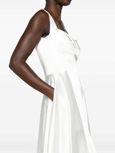 Atu Body Couture Sleeveless satin-finish Gown - Farfetch Satin A-line Dress With Box Pleat, Satin Dresses With Pleated Back And Fitted Bodice, Sleeveless Satin Dress With Pleated Bodice, White Satin Dress With Pleated Bodice, White A-line Sleeveless Dress With Pleated Bodice, Wedding Satin A-line Dress With Pleated Bodice, A-line Satin Wedding Dress With Pleated Bodice, Wedding A-line Satin Dress With Pleated Bodice, Satin A-line Dress With Pleated Bodice