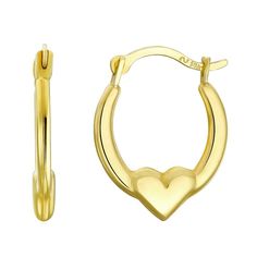 A charming look is effortless when you pair these Taylor Grace heart hoops with your favorite outfits. A charming look is effortless when you pair these Taylor Grace heart hoops with your favorite outfits. Length: 13.3 mm Backings: click-it Metal: 10k gold Finish: polished Packaging: boxed Size: One Size. Gender: female. Age Group: adult. Round Huggie Earrings For Valentine's Day, Everyday Double Heart Huggie Earrings, Double Heart Huggie Earrings, Valentine's Day Round Huggie Earrings, Everyday Hoop Heart Earrings, Small Hoop Earrings With Heart Charm, Small Hoop Earrings For Valentine's Day, Valentine's Day Small Hoop Earrings, Small Hoop Heart Earrings For Anniversary