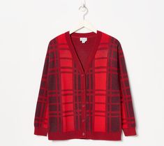 This classic cardigan features a plaid design that adds a pretty, preppy vibe to any ensemble. From the Joan Rivers Classics Collection®. Pretty Preppy, Plaid Cardigan, Classic Cardigan, Joan Rivers, Plaid Design, Sweater Fashion, Sweaters & Cardigans, Plaid, Design