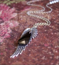 Angel Wing Necklace -Adorned w/ BLACK WING SWAROVSKI Crystal- Gorgeous Wife, Sister, Friend, Daughte Elegant Adjustable Wing-shaped Jewelry, Nickel-free Black Jewelry For Wedding, Nickel-free Black Wedding Jewelry, Wing-shaped Black Jewelry For Gifts, Wing-shaped Black Jewelry Gift, Black Wing-shaped Jewelry For Gifts, Black Wing-shaped Jewelry Gift, Gift Black Jewelry With Wing-shaped Pendant, Peoria Az