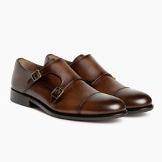 Men's Saint Double Monk Shoe In Brown 'Cinnamon' Leather - Thursday Mens Monk Strap Shoes, Monk Strap Shoes Men, Monk Strap Dress Shoes, Double Monk Strap Shoes, Thursday Boots, Double Monk Strap, Boot Companies, Monk Strap Shoes, Boot Straps