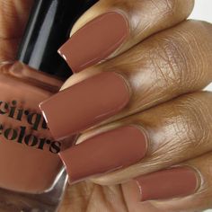 Coffee Talk is a warm milk chocolate brown creme nail polish. This nude color is ideal for medium to dark complexions. Our creme polishes feature a smooth, high-quality formula for easy use and long-lasting wear. Opaque in 2-3 Coats Wide Brush With 100% PCR Cap Non-Toxic Formula Vegan and Cruelty Free Made in the USA Dark Skin Nail Polish, Brown Acrylic Nails, Brown Nail Polish, Brown Nail, Cirque Colors, Maroon Nails, Brown Acrylic, February Nails, Coffee Talk